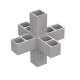 6 WAY CONNECTOR 20x20 / GRAY